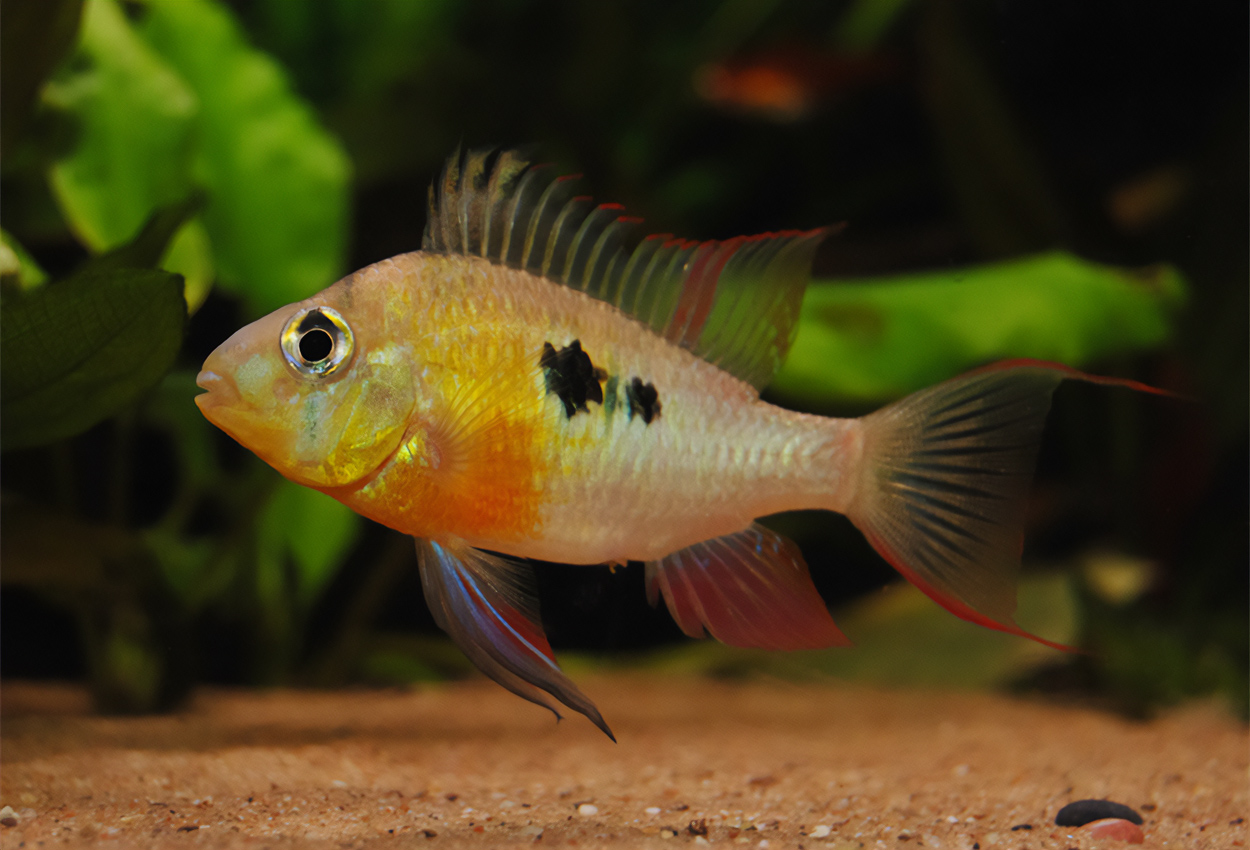 Foto på fisken Mikrogeophagus altispinosus