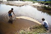 The author fishing in brackish waters in Southern coastal streams of Brazil