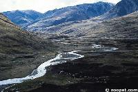 The Vilcanota river in the Peruvian Andes